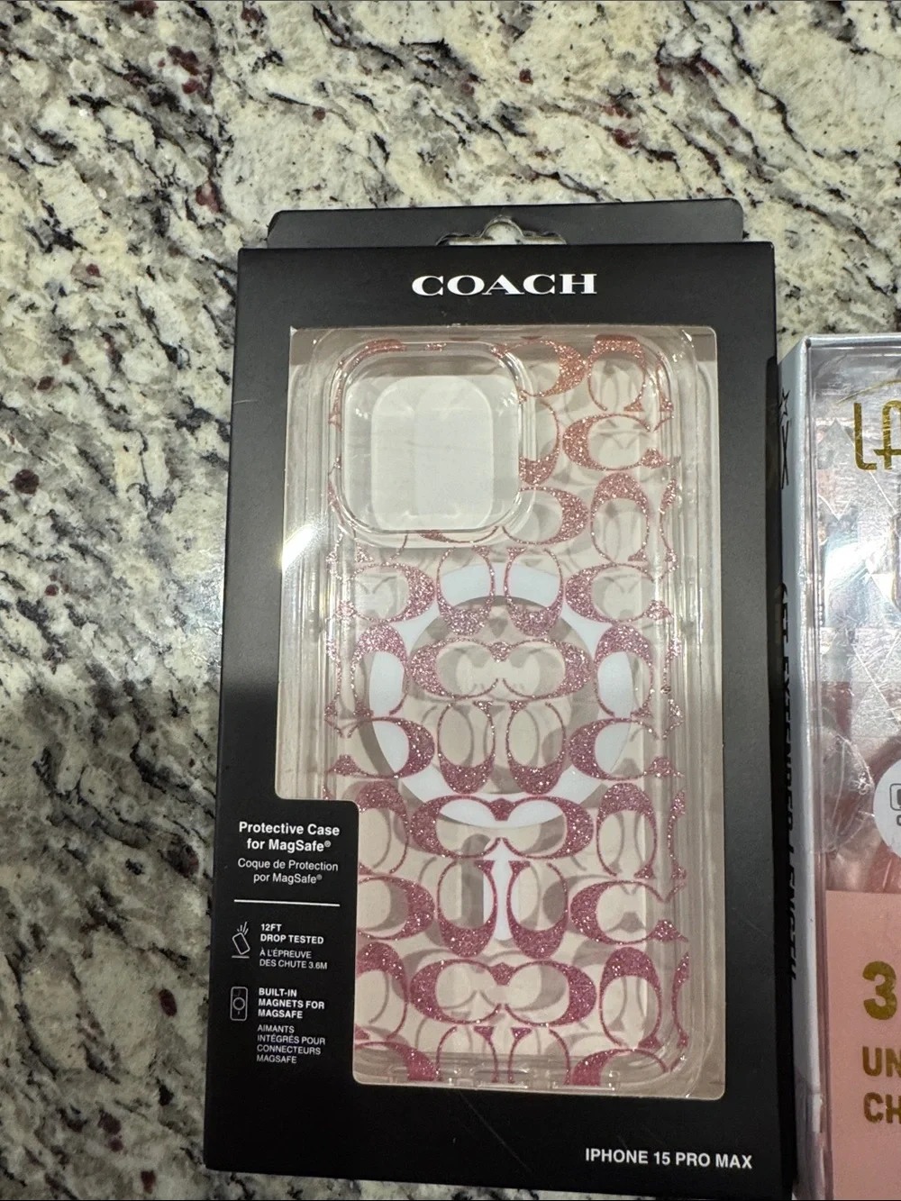 Coach Pink Signature Glitter iPhone 15 Pro Max Case